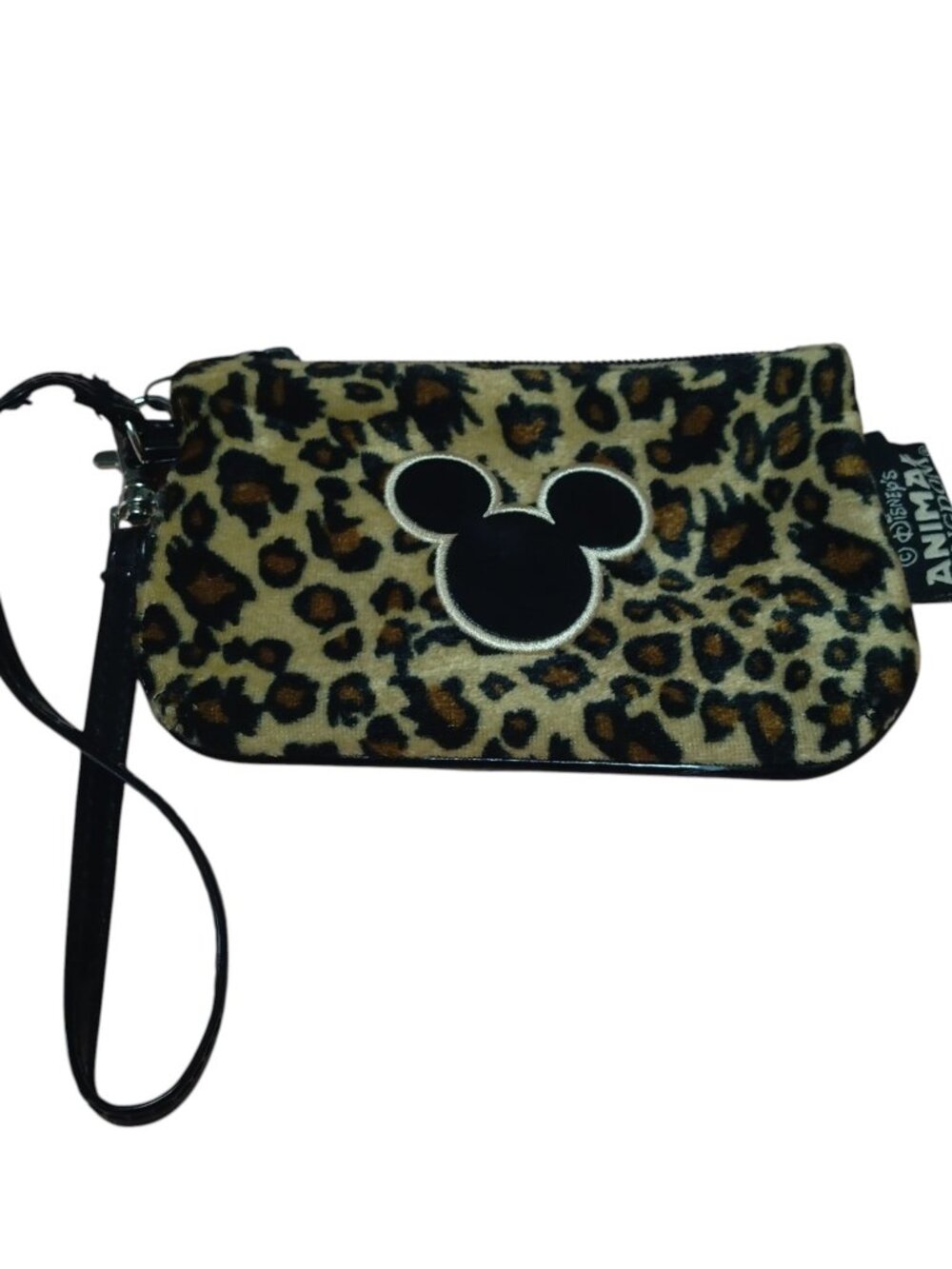 Disney's Animal Kingdom Cheetah Print Wristlet Mickey Mouse Soft Novelty Vintage